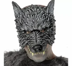 Mezza maschera da lupo grigio