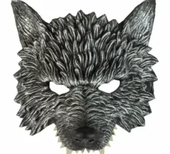Mezza maschera da lupo grigio