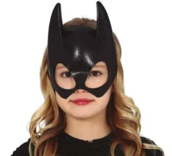Mezza maschera da pipistrello nero Infatil in PVC