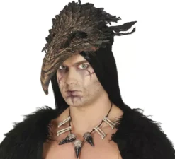 Mezza maschera di Pico con piume