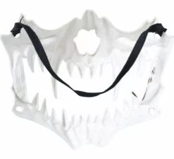 Mezza maschera teschio zanne corte in pvc
