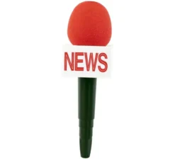 Microfono da reporter rosso 25X8 cm