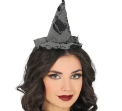 Mini cappello da strega grigio