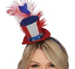 mini cappello superiore con piuma d'America