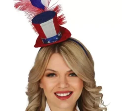 mini cappello superiore con piuma d'America