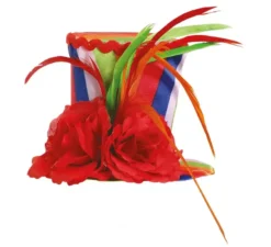 mini cappello superiore con rose multicolore