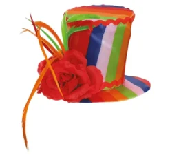 mini cappello superiore con rose multicolore