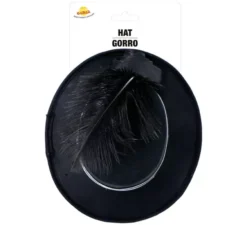 Mini cilindro nero con piume