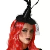 Mini fascia per cappello da strega con piume nere
