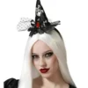 Mini fascia per cappello da strega nera con teschio