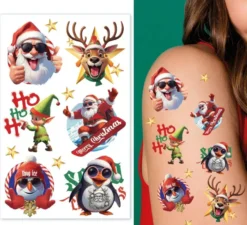 Modelli assortiti di tatuaggi natalizi