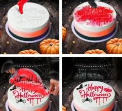 "Modello per decorazione torta ""Happy Halloween"" 25 cm"