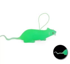 Mouse luminescente con corda in plastica da 11 cm