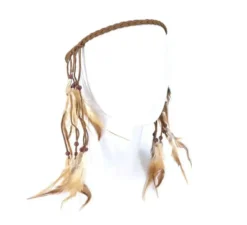 Nastro indiano piume marroni per capelli