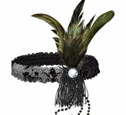 Nastro nero con piume Cabaret