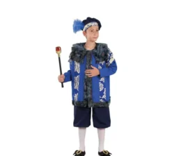 Nobile costume medievale blu per un bambino