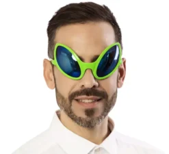 Occhiali alieni blu e verdi