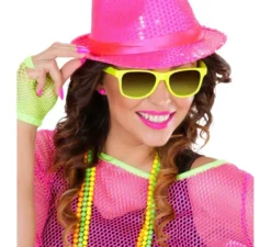 Occhiali al neon anni '80 con lenti di colori assortiti