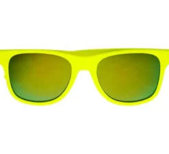 Occhiali al neon anni '80 con lenti multicolori