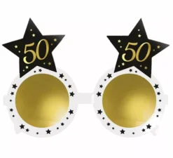Occhiali Bianchi con Stelle 50 Anni