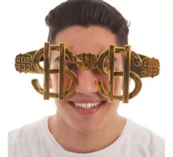 Occhiali con simbolo del dollaro