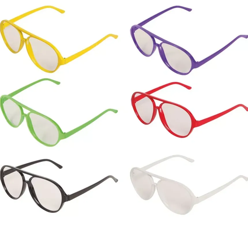 Occhiali da aviatore senza lenti in colori assortiti