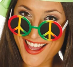 Occhiali da Hippie Multicolore con simbolo della pace