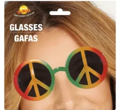 Occhiali da Hippie Multicolore con simbolo della pace