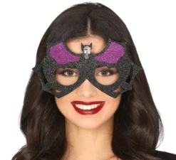 Occhiali da pipistrello neri e viola