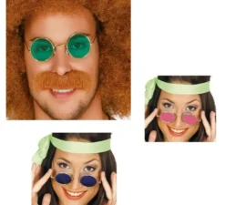 Occhiali Hippie circolari in vari colori per adulti