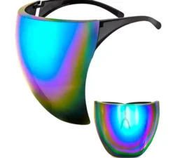 Occhiali o visiera con lenti a specchio blu-viola