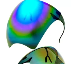Occhiali o visiera con lenti a specchio blu-viola