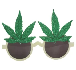 Occhiali Rastafari con foglie di marijuana