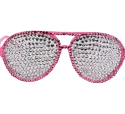 Occhiali rosa con brillanti argento