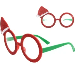 Occhiali senza vetro di Babbo Natale rosso con cappello