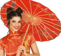 Ombrello giapponese rosso da 82 cm