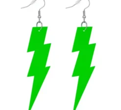 Orecchini a forma di fulmine al neon anni '80 in vari colori