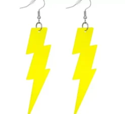 Orecchini a forma di fulmine al neon anni '80 in vari colori