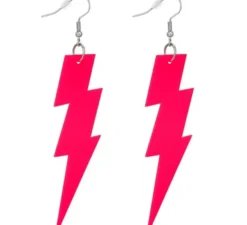 Orecchini a forma di fulmine al neon anni '80 in vari colori