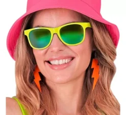 Orecchini a forma di fulmine al neon anni '80 in vari colori