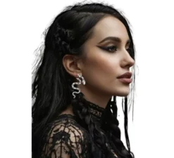 Orecchini a forma di serpente in argento 6 cm