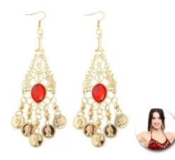 Orecchini arabi con pietra rossa