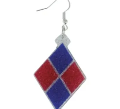 Orecchini con diamanti blu e rossi