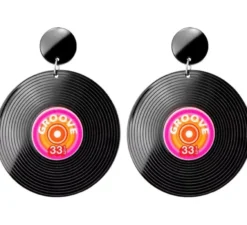 Orecchini con dischi in vinile anni '80
