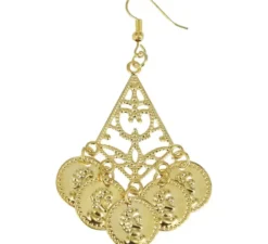 Orecchini con moneta in metallo da 5 cm