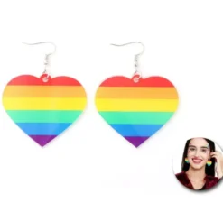 Orecchini cuore arcobaleno orgoglio