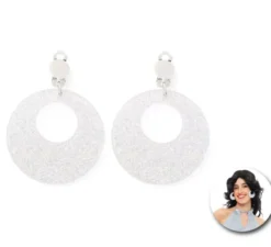 Orecchini da discoteca con cerchi in argento lucido