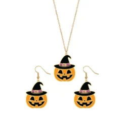 Orecchini e collana di zucca