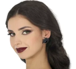 Orecchini ragno nero da 2,5 cm