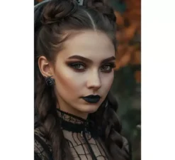 Orecchini ragno nero da 2,5 cm
